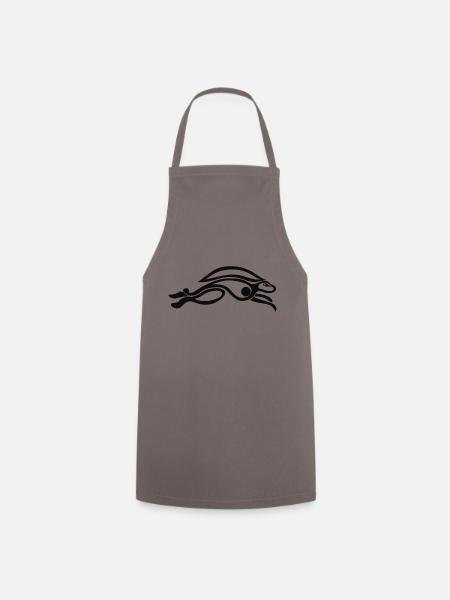 Celtic Leaping Hare Black - Cooking Apron - grey