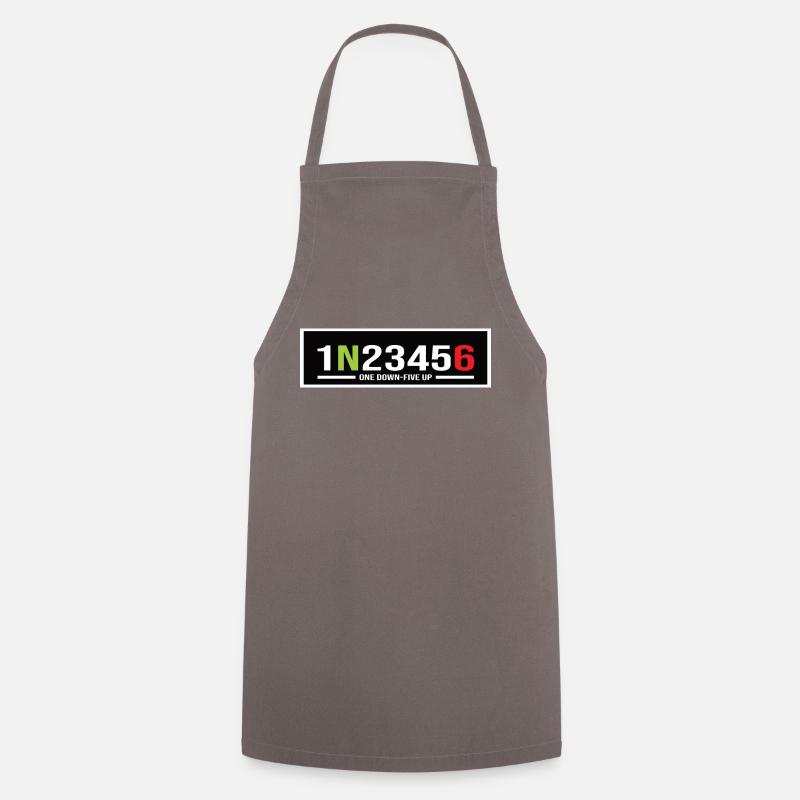 Motorrad Gänge 1N23456 One Down-Five Up - Kochschürze - Grau