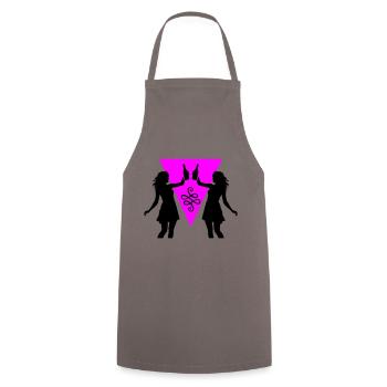Silhouette de fille de fête célébrant la consommation d’alcool - Tablier de cuisine - gris - Devant - AI Model Male 185 dark (185cm)