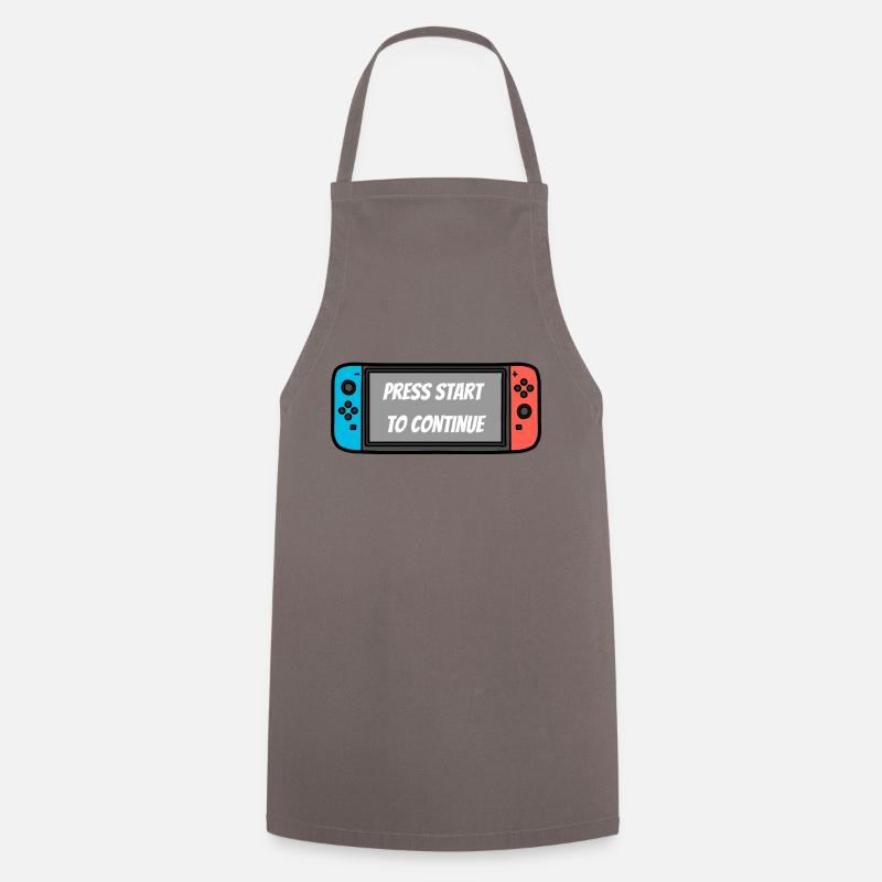 Press Start to Continue – Switch style - Tablier de cuisine - gris