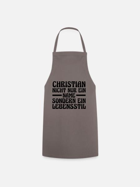 Vorname Chris Christian - Kochschürze - Grau