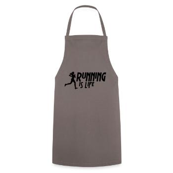 running is life female i 1c - Tablier de cuisine - gris - Devant - AI Model Male 185 dark (185cm)