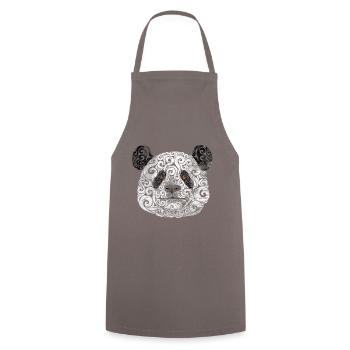 Swirly Panda - Kochschürze - Grau - Vorne - AI Model Male 185 dark (185cm)