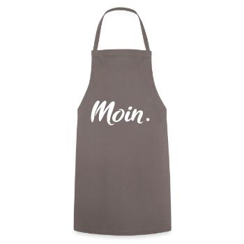 Moin. White - Kochschürze - Grau - Vorne - AI Model Male 185 dark (185cm)
