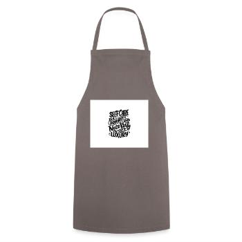 self love - Cooking Apron - grey - Front - AI Model Male 185 dark (185cm)