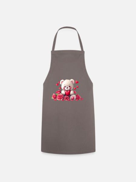 Verliebter Teddy - Kochschürze - Grau