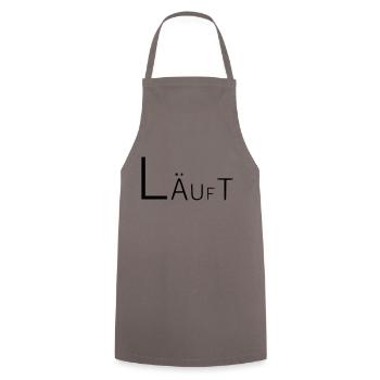 Läuft Coole Sprüche - Kochschürze - Grau - Vorne - AI Model Male 185 dark (185cm)