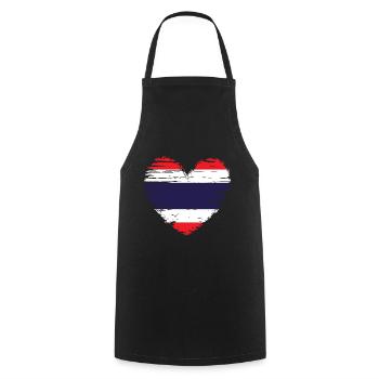 Manteau de bannière drapeau coeur Thaïlande - Tablier de cuisine - noir - Devant - AI Model Male 185 dark (185cm)