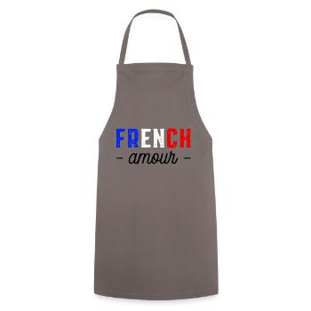 French amour - Tablier de cuisine - gris - Devant - AI Model Male 185 dark (185cm)