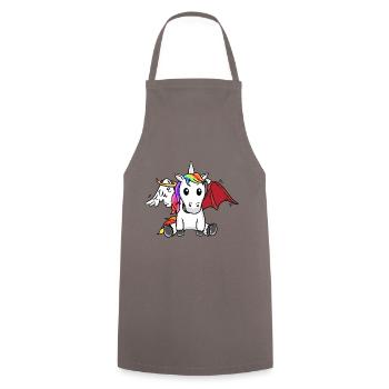 Unicorn Heavenly Depraved Bad Satanic - Cooking Apron - grey - Front - AI Model Male 185 dark (185cm)