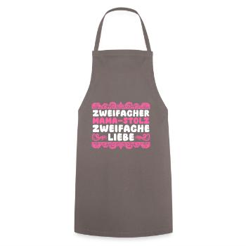Maman de 2 enfants - Tablier de cuisine - gris - Devant - AI Model Male 185 dark (185cm)