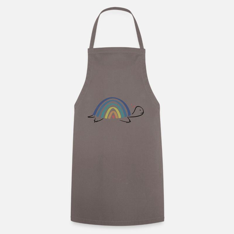 Schildkröte Regenbogen - Kochschürze - Grau
