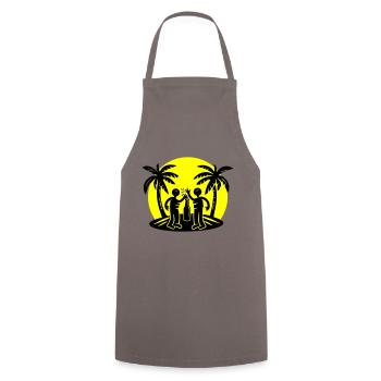 Boire à la fête sur la plage de l’île - Tablier de cuisine - gris - Devant - AI Model Male 185 dark (185cm)