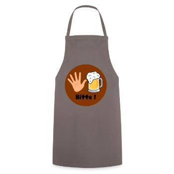 5 Bier Bitte - Kochschürze - Grau - Vorne - AI Model Male 185 dark (185cm)