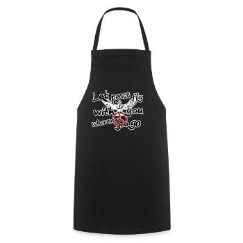 Laissez la paix voler avec vous - Tablier de cuisine - noir - Devant - AI Model Male 185 dark (185cm)