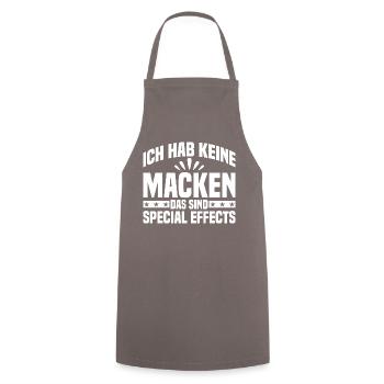 Keine Macken – nur Special Effects - Kochschürze - Grau - Vorne - AI Model Male 185 dark (185cm)