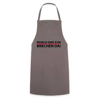 Regeln sind zum brechen da - Kochschürze - Grau - Vorne - AI Model Male 185 dark (185cm)