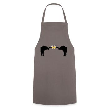 2 Toast à la bière d’éléphant - Tablier de cuisine - gris - Devant - AI Model Male 185 dark (185cm)