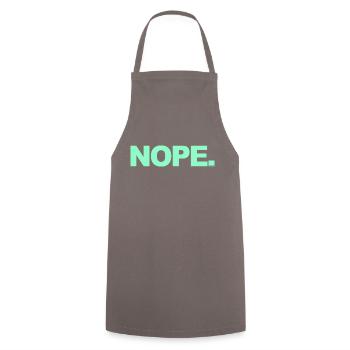 NOPE - don't be a yes-man! - Cooking Apron - grey - Front - AI Model Male 185 dark (185cm)
