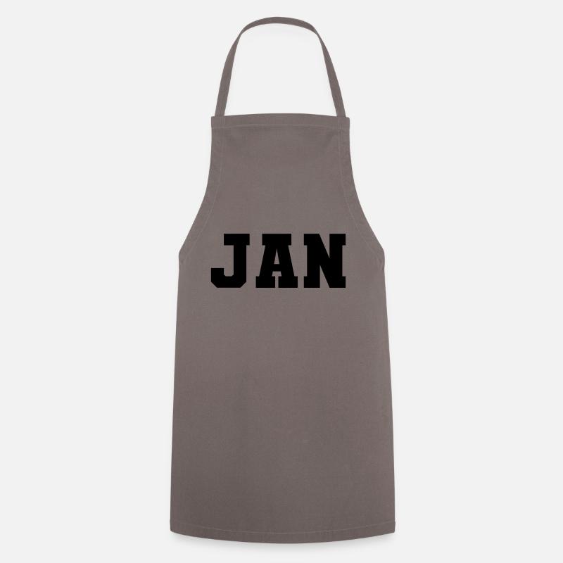 Name - Jan - Kochschürze - Grau