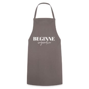 Beginne - Kochschürze - Grau - Vorne - AI Model Male 185 dark (185cm)