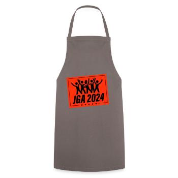 Enterrement de vie de garçon 2024 - Tablier de cuisine - gris - Devant - AI Model Male 185 dark (185cm)