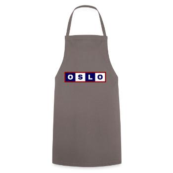 Oslo, Norvège, Typographie minimale - Tablier de cuisine - gris - Devant - AI Model Male 185 dark (185cm)