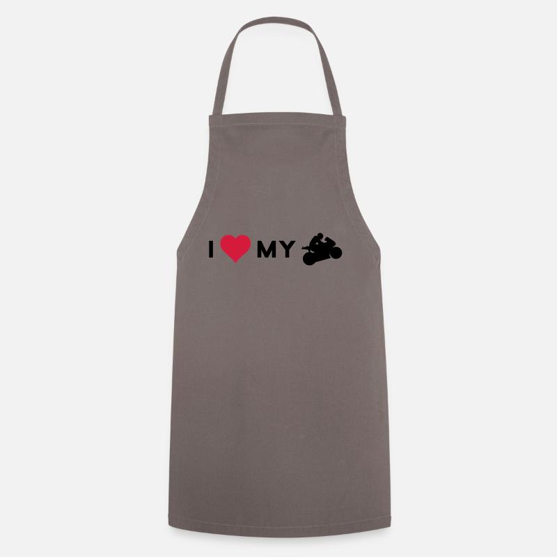 i love my motorcycle - Cooking Apron - grey