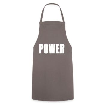 POWER blanc slogan Force Courage Épreuve Survivant - Tablier de cuisine - gris - Devant - AI Model Male 185 dark (185cm)