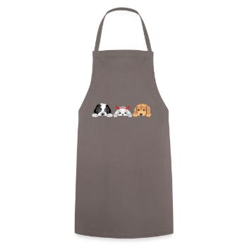 Chien Saint-Bernard, Shih Tzu et Golden Retriever - Tablier de cuisine - gris - Devant - AI Model Male 185 dark (185cm)