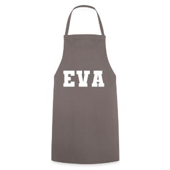 Name - Eva - Cooking Apron - grey - Front - AI Model Male 185 dark (185cm)