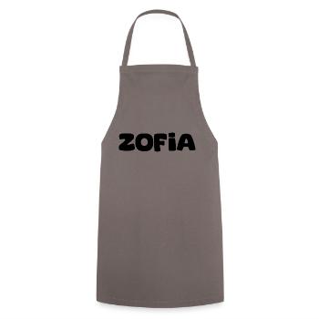 Name - Zofia - Cooking Apron - grey - Front - AI Model Male 185 dark (185cm)
