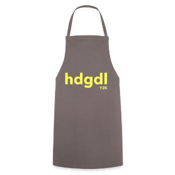 dhgdl hab dich ganz doll lieb Y2K gelb - Kochschürze - Grau - Vorne - AI Model Male 185 dark (185cm)
