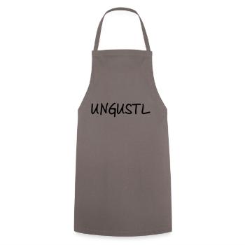 Ungustl – Wiener Dialekt - Kochschürze - Grau - Vorne - AI Model Male 185 dark (185cm)