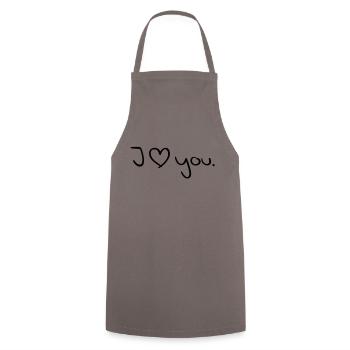 love_you__f1 - Tablier de cuisine - gris - Devant - AI Model Male 185 dark (185cm)