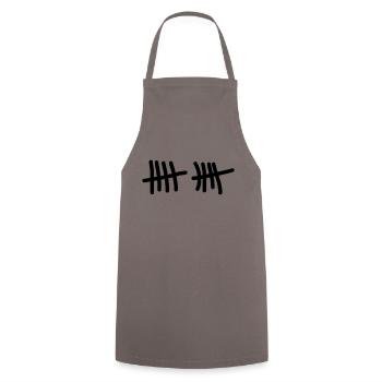 Zehn Striche - Vielseitig mit einem extra Text - Kochschürze - Grau - Vorne - AI Model Male 185 dark (185cm)