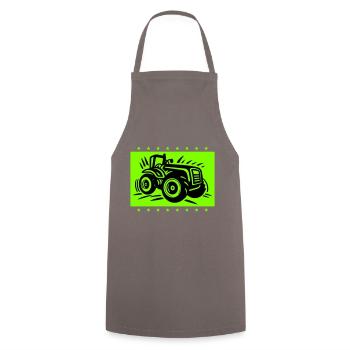 Tractor Farmer Farmer Icon - Cooking Apron - grey - Front - AI Model Male 185 dark (185cm)