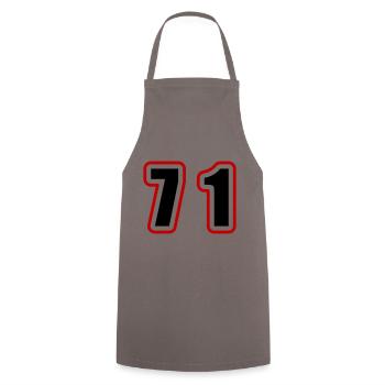 71 Number College - Cooking Apron - grey - Front - AI Model Male 185 dark (185cm)