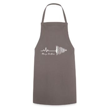 joyeux arbre de battement de cœur de Noël - Tablier de cuisine - gris - Devant - AI Model Male 185 dark (185cm)