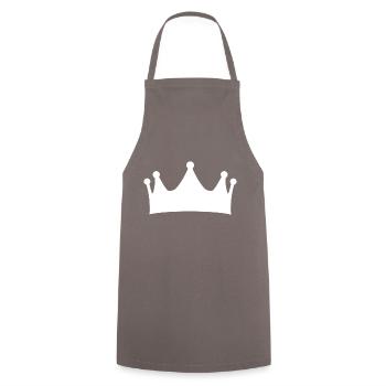 Couronne Roi Reine (blanc) - Tablier de cuisine - gris - Devant - AI Model Male 185 dark (185cm)
