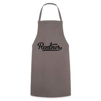 Rentner - Kochschürze - Grau - Vorne - AI Model Male 185 dark (185cm)