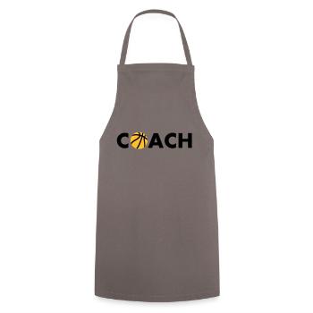 basketball Trainer Coach - Kochschürze - Grau - Vorne - AI Model Male 185 dark (185cm)