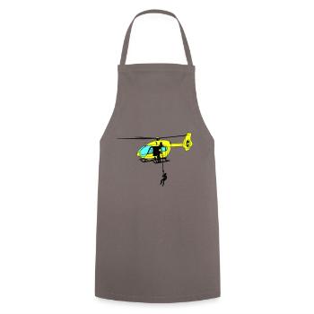 Hubschrauber Helikopter Helicopter Pilot Spotter - Cooking Apron - grey - Front - AI Model Male 185 dark (185cm)