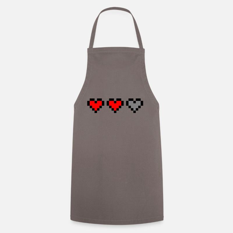 Pixel hearts - Cooking Apron - grey