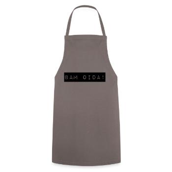 BAM OIDA + österreichischer Dialekt, Spruch, Wien - Kochschürze - Grau - Vorne - AI Model Male 185 dark (185cm)