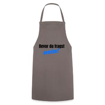 Bevor du fragst, nein - blau/schwarz - Kochschürze - Grau - Vorne - AI Model Male 185 dark (185cm)
