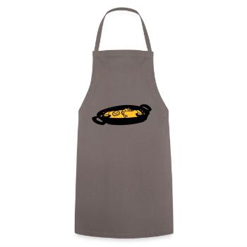 paella gericht spanische kulinarische spezialität - Kochschürze - Grau - Vorne - AI Model Male 185 dark (185cm)