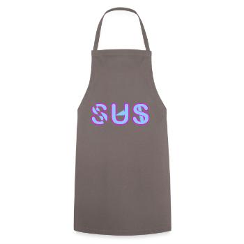 Sus - Jugendwort - Kochschürze - Grau - Vorne - AI Model Male 185 dark (185cm)