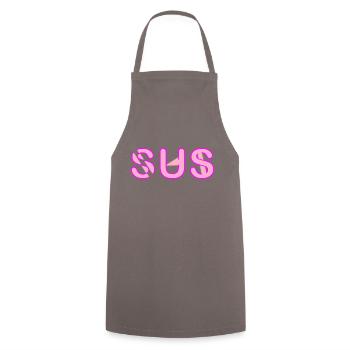 Sus - Youth Word - Cooking Apron - grey - Front - AI Model Male 185 dark (185cm)