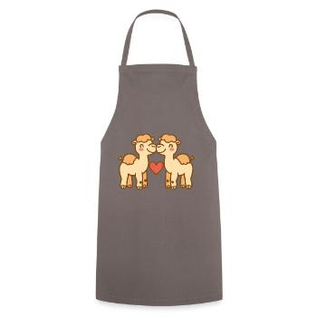Chameau Couple Amour Couple Amoureux - Tablier de cuisine - gris - Devant - AI Model Male 185 dark (185cm)